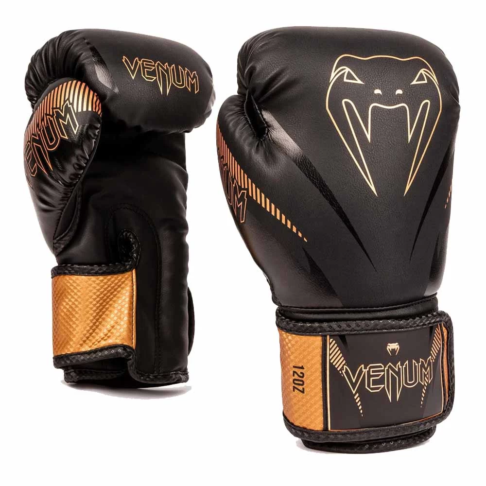 Venum Impact Boxing Gloves – Black/Bronze 1 Venum Impact Boxing Gloves – Black/Bronze