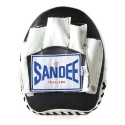 Sandee Leather Mini Focus Mitt – Red/White -Professional Boxing Equipment Store SandeeLeatherblack2WhiteMiniFocusMitt 1