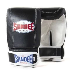 Sandee Leather Bag Glove – Black/White -Professional Boxing Equipment Store SandeeVelcroBlackWhiteLeatherBagGlove2 2