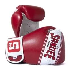 Sandee Sport Synthetic Leather Boxing Glove – Red/White