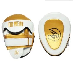 Tuf Wear Victor Gel Curved Hook & Jab Pad – White/Gold