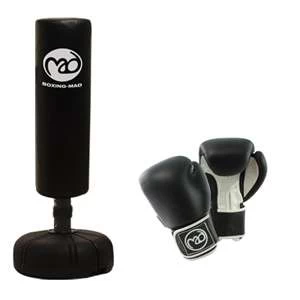 Boxing-Mad Punch Bag Tube And 10oz Leather Gloves 1 Boxing-Mad Punch Bag Tube And 10oz Leather Gloves