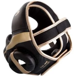Venum Elite Cheek Headguard – Black/Gold -Professional Boxing Equipment Store headgear elite black white 1500 03 2