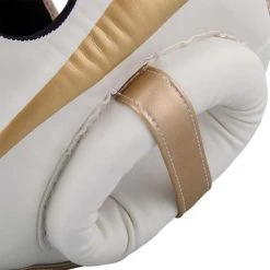 Venum Elite Cheek Headguard – White/Gold -Professional Boxing Equipment Store headgear elite white gold 1500 05