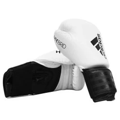 Adidas Hybrid 100 Boxing Glove + Adidas 2.5m Wrap – White/Black -Professional Boxing Equipment Store hybrid 100 white photo 1 1