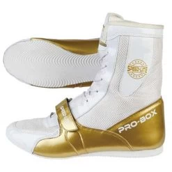 Pro-Box Speed-Lite Adult Boxing Boots – White/Gold