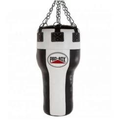 Pro-Box Black/White Leather Angle Punchbag