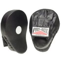 Pro-Box Black Collection Leather/PU Curved Hook And Jab Pads