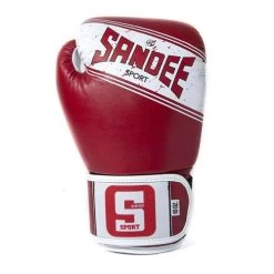 Sandee Sport Synthetic Leather Boxing Glove – Black/White -Professional Boxing Equipment Store redglovesback 2