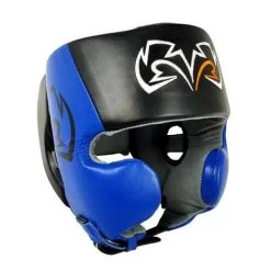 Rival RHG20 Cheek Training Headguard – Black/Black -Professional Boxing Equipment Store rhg20blackblue large 2