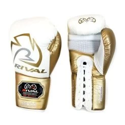 Rival RS100 Professional Lace-Up Sparring Glove – White/Gold -Professional Boxing Equipment Store rival RS100 whitegold 02 2