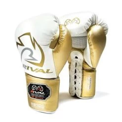 Rival RS100 Professional Lace-Up Sparring Glove – Red/Silver -Professional Boxing Equipment Store rival RS100 whitegold 03