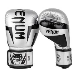 Venum Elite Boxing Gloves – Silver/Black